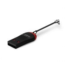 Картридер CBR Human Friends Speed Rate Beat, USB 2.0, MicroSD, T-Flash, черный/красный
