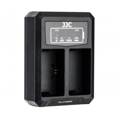 Зарядное устройство JJC DCH-LPE6 для двух аккумуляторов Canon LP-E6