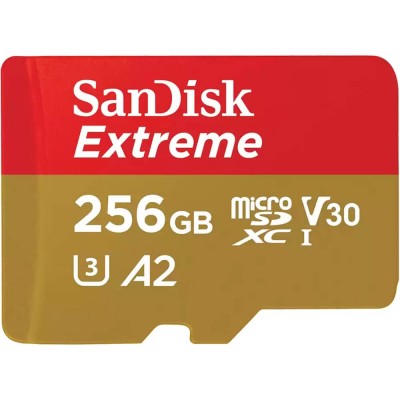 Карта памяти MicroSDXC 256GB SanDisk Extreme Class 10 A2 UHS-I U3 (190/130 Mb/s) без адаптера