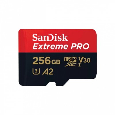 Карта памяти MicroSDXC 256GB SanDisk Extreme Pro Class 10 A2 V30 UHS-I U3 (200 Mb/s) + SD адаптер