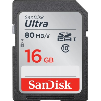 Карта памяти 16GB SanDisk Ultra SDHC Class 10 (SDSDUNC-016G-GN6IN)