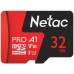 Карта памяти MicroSD 32GB Netac P500 Extreme Pro Class 10 UHS-I A1 V10 (100 Mb/s) + SD адаптер