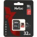 Карта памяти MicroSD 32GB Netac P500 Extreme Pro Class 10 UHS-I A1 V10 (100 Mb/s) + SD адаптер