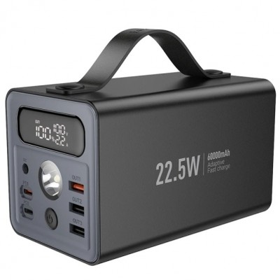 Внешний аккумулятор HOCO J138 Distant, 60000mAh, 2 USB выхода, 1 Type-C выход, PD20 Вт, 2А