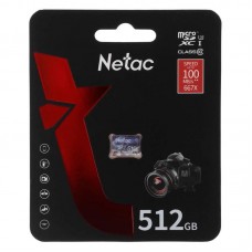 Карта памяти MicroSDXC 512GB Netac P500 Ultra Class 10 A1 U3 V30 без адаптера (NT02P500ULT-512G-S)
