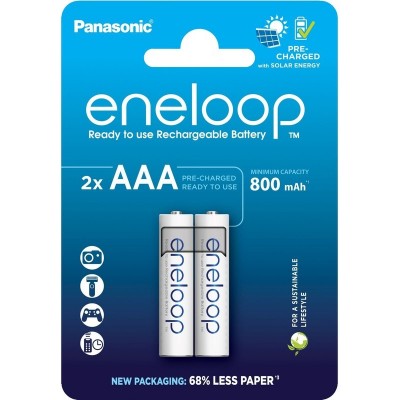 Аккумулятор Panasonic Eneloop BK-4MCDE/2BE 800mAh AAA R03 BL2