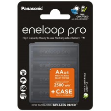 Аккумулятор Panasonic Eneloop Pro BK-3HCDEC4BE (BK-3HCDE/4CP + CASE) 2500mAh AA R06 + футляр BL4