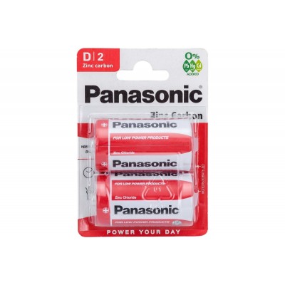 Элемент питания Panasonic Zinc Carbon D (LR20/R20/HR20) BL2