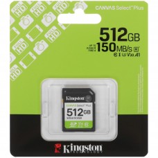 Карта памяти SDXC 512GB Kingston Class 10 UHS-I U3 V30 Canvas Select Plus (150 Mb/s) (SDS3/512GB)