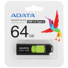 Флеш-накопитель USB 3.2 64GB A-Data UC300 черный/зеленый (ACHO-UC300-64G-RBK/GN)