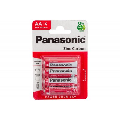 Элемент питания Panasonic R6 Zinc Carbon BL4 (R6REL/4BPR)