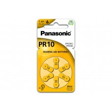 Элемент питания (батарейка/таблетка) Panasonic Red Zink для слуховых аппаратов [воздушно-цинковая, PR10, PR230L, PR536, 1.45 В]