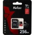 Карта памяти MicroSDXC 256GB Netac P500 Extreme Pro Class 10 UHS-I A1 V30 (100 Mb/s) + SD адаптер (NT02P500PRO-256G-R)