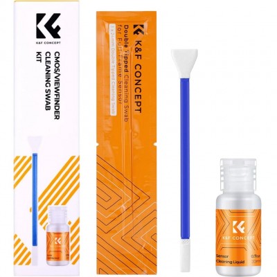 Набор для очистки матрицы K&F Concept APS-C Cleaning Swab (5 шт.) + жидкость 20 мл