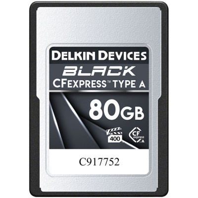 Карта памяти Delkin Devices Black CFexpress Type A 80GB, R/W 880/790 MB/s (DCFXABLK80)