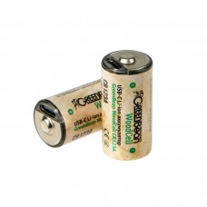 Аккумулятор GreenBean WoodCell CR123A зарядка USB-C (набор 2 шт.)