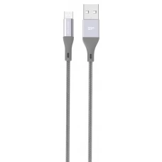 Кабель Silicon Power microUSB-USB Нейлон Gray 1м (SP1M0ASYLK30AB1G)